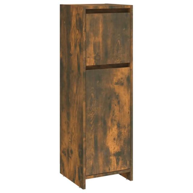 Berkfield Home Bathroom Cabinet Smoked Oak 30x30x95 cm Engineered Wood in Brown - Size: 30 x 30 x 95 cm - image 1