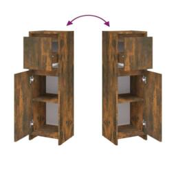 Berkfield Home Bathroom Cabinet Smoked Oak 30x30x95 cm Engineered Wood in Brown - Size: 30 x 30 x 95 cm - thumbnail 6