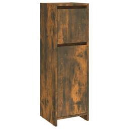 Berkfield Home Bathroom Cabinet Smoked Oak 30x30x95 cm Engineered Wood in Brown - Size: 30 x 30 x 95 cm