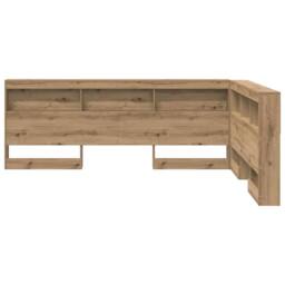 Berkfield Home Storage Headboard with Shelf with Headboard with Storage Artisan in Brown - thumbnail 6