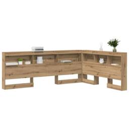 Berkfield Home Storage Headboard with Shelf with Headboard with Storage Artisan in Brown - thumbnail 3