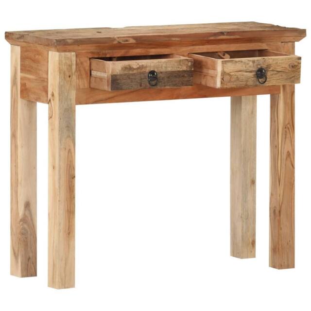 Berkfield Home Rustic Console Table 90.5x30x75cm Solid Acacia Wood & Reclaimed Wood in Brown - Size: 90.5x30x75 cm - image 1