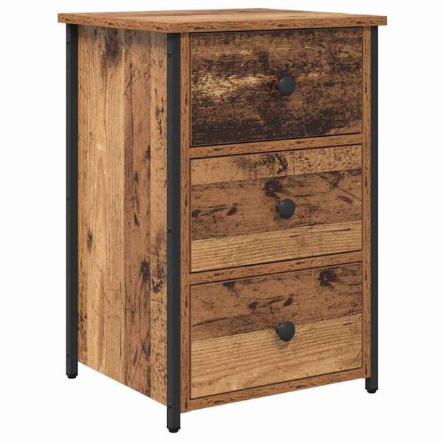 Berkfield Home Old Wood Table Old Wood MDF, Particle Board, Metal Medium in Brown - image 1