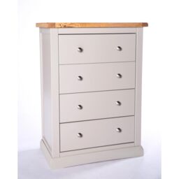 Cabinet Bits Loreo 4 Drawer Chest of Drawers Chrome Knob in Light Grey - thumbnail 3