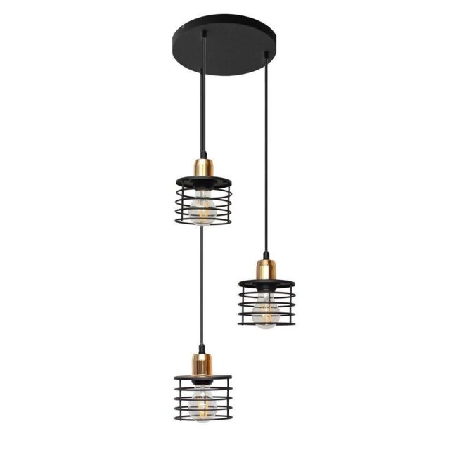 Edison Cluster Pendant Ceiling Light Black Copper 38cm - image 1