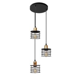 Edison Cluster Pendant Ceiling Light Black Copper 38cm - thumbnail 1