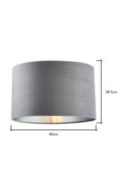 BHS Lighting Large Velvet Easy Fit Light Shade in Grey - thumbnail 5