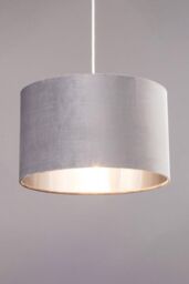 BHS Lighting Large Velvet Easy Fit Light Shade in Grey
