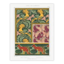 Artery8 Maurice Pillard Verneuil Framed Art Hoopoe Birds Butterflies Kangaroo Patterns in Green - Size: A4 - thumbnail 3