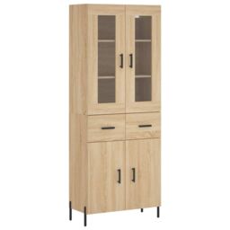 Berkfield Home Highboard Sonoma Oak 69.5x34x180 cm Engineered Wood in Brown - thumbnail 2