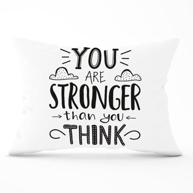 Warren Reed - Designer You Are Stronger Than You Think Cushions in Black - Size: 60 cm x 60 cm - image 1