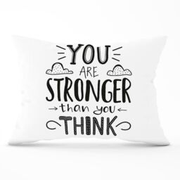 Warren Reed - Designer You Are Stronger Than You Think Cushions in Black - Size: 60 cm x 60 cm - thumbnail 1