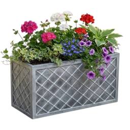 Nordara 2 Large Grey Planter Lattice Style Plastic Plant Pot 70cm - Size: 2.5kg