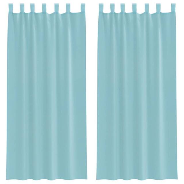 Berkfield Home Voile Curtains with Loops 2 pcs Turquoise 140x225 cm - image 1