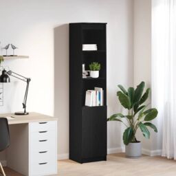 Berkfield Home Highboard Black Oak 37.5x35x180 cm Engineered Wood