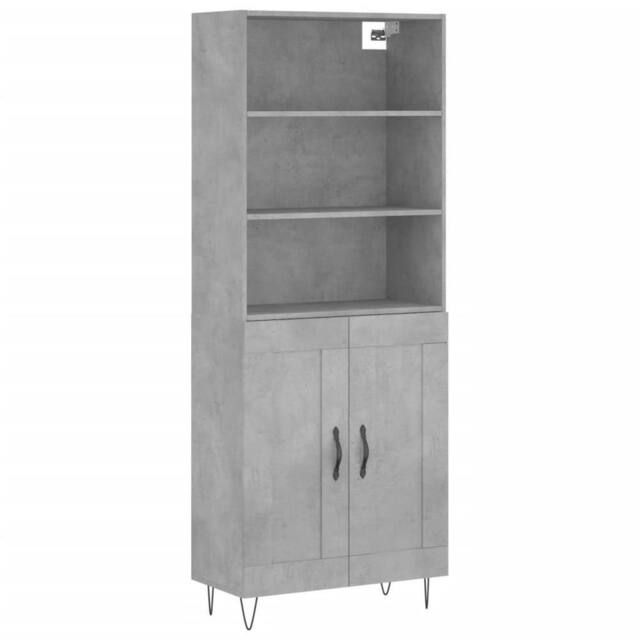 Berkfield Home Highboard Concrete Grey 69.5x34x180 cm Engineered Wood - image 1