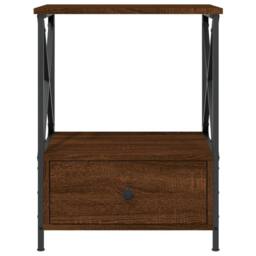 Berkfield Home Durable Bedside Table Brown Oak 50x41x65 cm Engineered Wood - Size: 50 x 41 x 65 cm - thumbnail 5