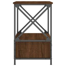 Berkfield Home Durable Bedside Table Brown Oak 50x41x65 cm Engineered Wood - Size: 50 x 41 x 65 cm - thumbnail 7