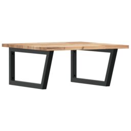 Berkfield Home Basin Shelf Wall Mounted Steel & Solid Wood Acacia in Brown - thumbnail 2