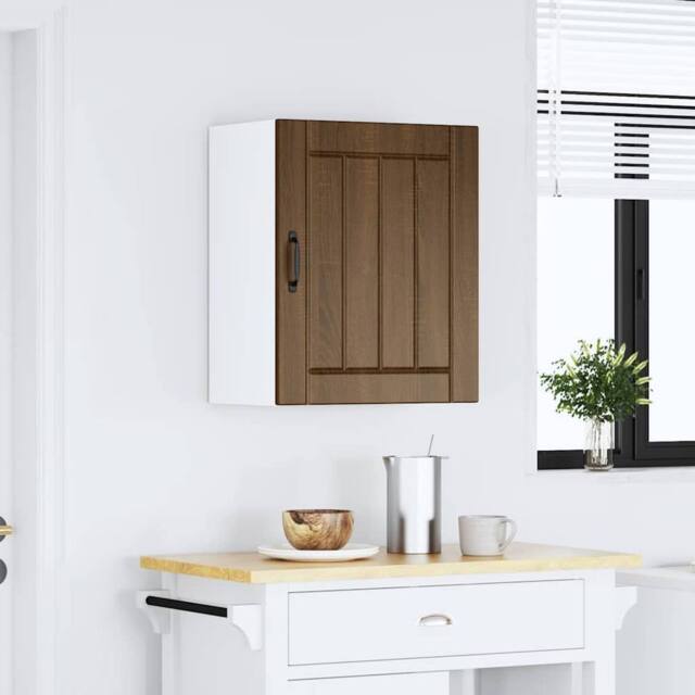 Berkfield Home Kitchen Wall Cabinet Lucca Brown Oak Engineered Wood - image 1