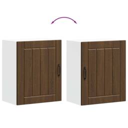 Berkfield Home Kitchen Wall Cabinet Lucca Brown Oak Engineered Wood - thumbnail 9