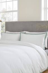 1951 'Olenna' Luxury 250 Thread Count Cotton Sateen Duvet Cover Set in Green - Size: Double - thumbnail 2
