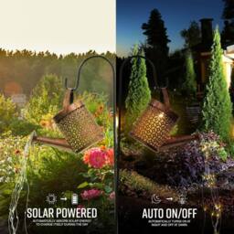 Globrite Watering Can Garden Lights 48 LED Solar Outdoor Decorative Lights with Waterfall Effect IP65 Waterproof in Warm White - thumbnail 4