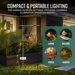 Globrite Watering Can Garden Lights 48 LED Solar Outdoor Decorative Lights with Waterfall Effect IP65 Waterproof in Warm White - thumbnail 5
