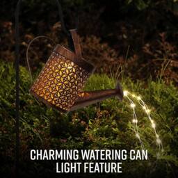 Globrite Watering Can Garden Lights 48 LED Solar Outdoor Decorative Lights with Waterfall Effect IP65 Waterproof in Warm White - thumbnail 6