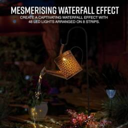Globrite Watering Can Garden Lights 48 LED Solar Outdoor Decorative Lights with Waterfall Effect IP65 Waterproof in Warm White - thumbnail 3