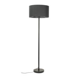 ValueLights Charlie Black Floor Lamp with Large Charcoal Shade - thumbnail 2