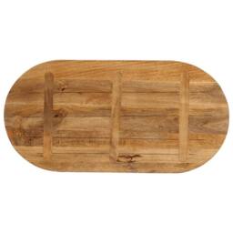 Berkfield Home Table Top 120x50x2.5 cm Oval Solid Wood Mango in Brown - thumbnail 5