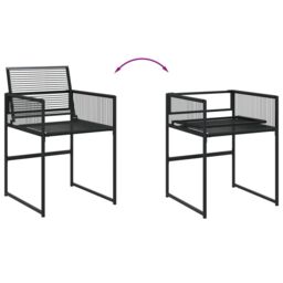 Berkfield Home 13 Piece Garden Dining Set Black Poly Rattan - thumbnail 6
