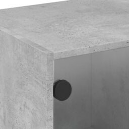 Berkfield Home TV Cabinet with Glass Doors Concrete Grey 102x37x42 cm - Size: 102 x 37 x 42 cm - thumbnail 9
