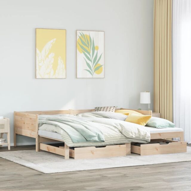 Berkfield Home Daybed with Trundle & Drawers without Mattress 80x200 cm in Brown - image 1