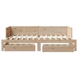 Berkfield Home Daybed with Trundle & Drawers without Mattress 80x200 cm in Brown - thumbnail 4