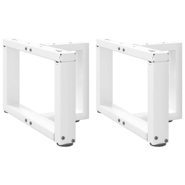 Berkfield Home Coffee Table Legs T-Shaped¬†2 pcs White 50x25x(30-31) cm Steel - image 1