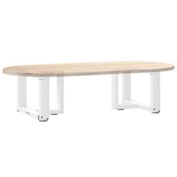 Berkfield Home Coffee Table Legs T-Shaped¬†2 pcs White 50x25x(30-31) cm Steel - thumbnail 8