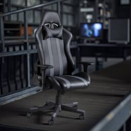 Cheshire Pro Titan Gaming Chair in Black & Grey - thumbnail 3