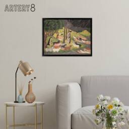 "Artery8 Krishna Summoning Cows 18th Century India Framed Canvas Wall Art Print - Size: W12"" x H16""" - thumbnail 3
