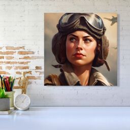Warren Reed - Designer Female Pilot Canvas - Size: w10 inch x h10 inch - thumbnail 1