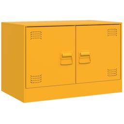 Berkfield Home TV Cabinets 2 pcs Mustard Yellow 67x39x44 cm Steel - Size: 67 x 39 x 44 cm - thumbnail 7