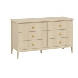 Melody Maison Large 6 Drawer Chest Of Drawers & Pair Of Large Bedside Tables - Hales Taupe Range in Beige - thumbnail 1