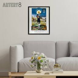"Artery8 Swiss Vintage Anti Absinthe Advert Framed Canvas Wall Art Print in Blue - Size: W12"" x H16""" - thumbnail 3