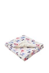 Just Essentials Cats Print Reversible Fleece Blanket in Pink - Size: Small - thumbnail 1