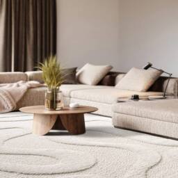 The Rug Shop UK Machine Made Modern Abstract Easy to Clean Cream Area Rug - Size: 200 cm x 290 cm - thumbnail 1
