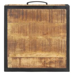 Berkfield Home Bedside Cabinet 40x40x35 cm Rough Mango Wood in Brown - Size: 40 x 40 x 35 cm - thumbnail 5