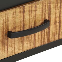 Berkfield Home Bedside Cabinet 40x40x35 cm Rough Mango Wood in Brown - Size: 40 x 40 x 35 cm - thumbnail 6