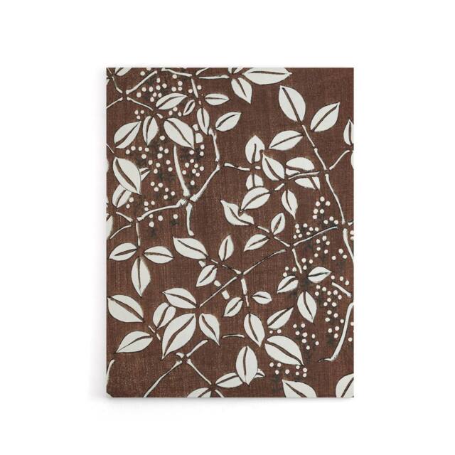 "Artery8 Tree Branch & Leaf Pattern Canvas Wall Art Print Bijutsukai in Brown - Size: W18"" x H24""" - image 1