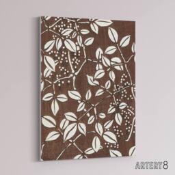 "Artery8 Tree Branch & Leaf Pattern Canvas Wall Art Print Bijutsukai in Brown - Size: W18"" x H24""" - thumbnail 2